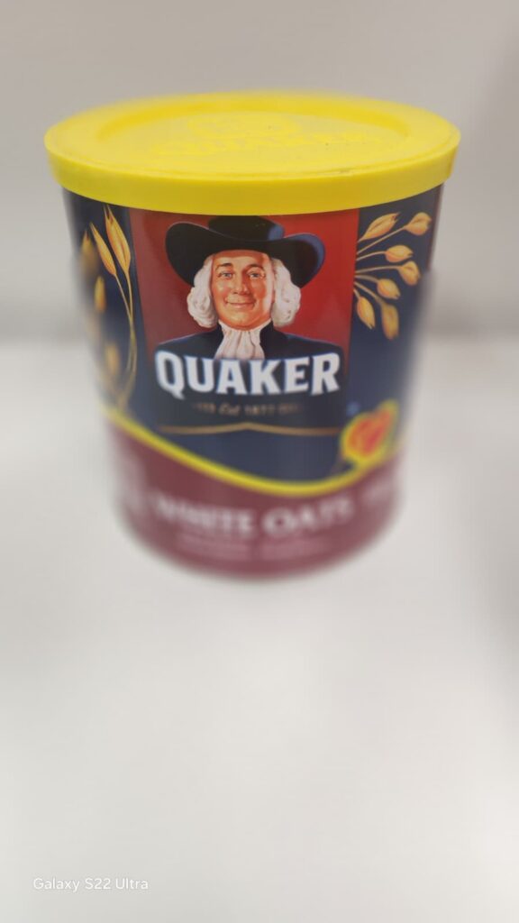 Quaker White Oats Tin 500G