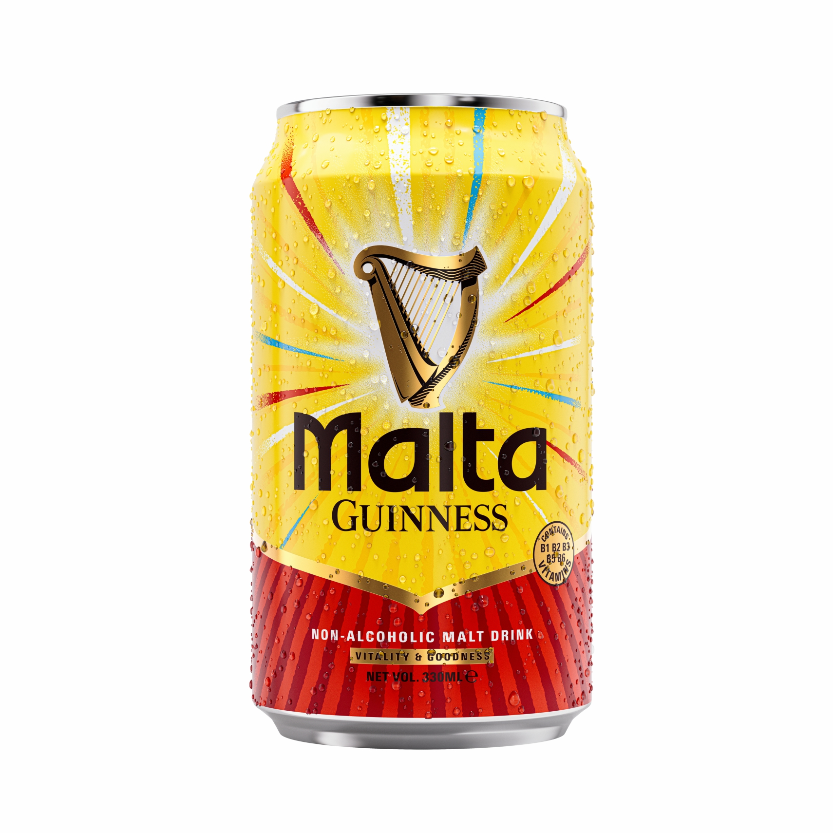 Malta Guiness Can Yellow
